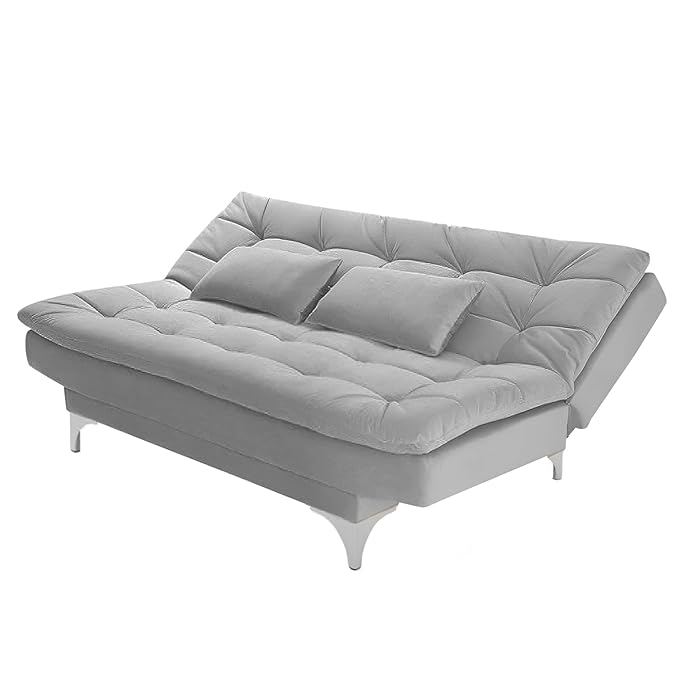 Danny 3 Seater Sofa Cum Bed for Living Room Premium Fabric Sofa for Living Room (Grey Premium Colour Fabric)