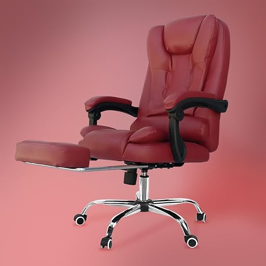 Kepler Brooks Italy High Back Relining Leatherette Office/Desk Chair with Footrest (Black)