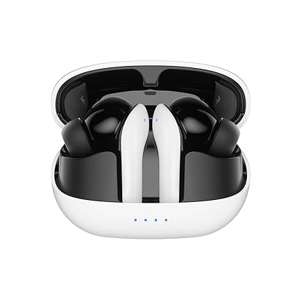 TWS in-Ear Earbuds (AB-T08) with Up to 50 Hours of Fast Charging | Dual 10mm Drivers | IPX4 Water-Resistance | Bluetooth 5.3 | Charging Case with Mic | Touch Control (White)