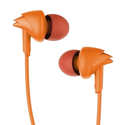 Boat Newly Launched Bassheads 100 C Wired in Ear Earphones with Type- C Jack, in-line Microphone, 10Mm Drivers, Signature Sound, Integrated Controls and Multi-OS Compatibility oRANGE