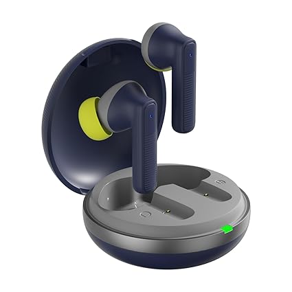 TWS in-Ear Earbuds (AB-T17) with Up to 70 Hours of Fast Charging | Dual 13mm Drivers | IPX4 Water-Resistance | Bluetooth 5.3 | Charging Case with Mic | Touch Control (Blue)
