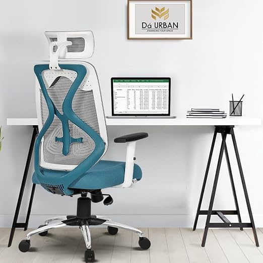 Merlion Office Chair, High Back Mesh Ergonomic Home Office Desk Chair with 3 Years Warranty, Adjustable Armrests, Adjustable Lumbar Support, Tilt Lock Mechanism (Black)