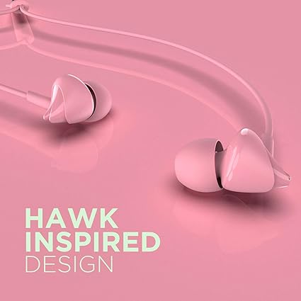 Boat Newly Launched Bassheads 100 C Wired in Ear Earphones with Type- C Jack, in-line Microphone, 10Mm Drivers, Signature Sound, Integrated Controls and Multi-OS Compatibility PINK