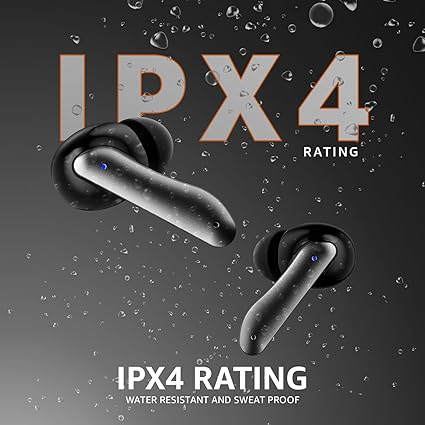 TWS in-Ear Earbuds (AB-T01A) with Up to 50 Hours of Fast Charging | Dual 10mm Drivers | IPX4 Water-Resistance | Bluetooth 5.3 | Charging Case with Mic | Touch Control (Black)