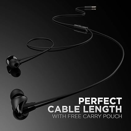 Boat Bassheads 100 C Wired Headphones Earphones with Type-C Jack, in-line Microphone, In Ear, 10Mm Drivers, Signature Sound, Integrated Controls and Multi-OS Compatibility (Black)