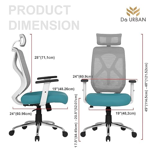 Merlion Office Chair, High Back Mesh Ergonomic Home Office Desk Chair with 3 Years Warranty, Adjustable Armrests, Adjustable Lumbar Support, Tilt Lock Mechanism (Black)