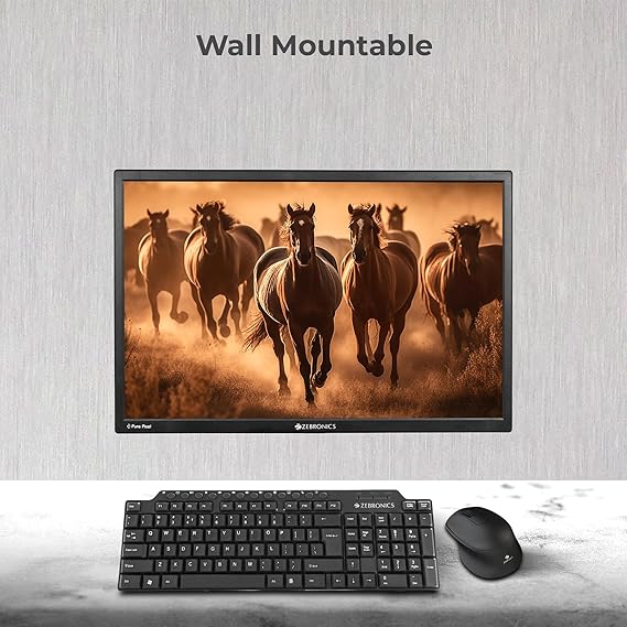 ZEBRONICS EA122 LED Monitor with HD+1680x1050, 200000:1 Contrast Ratio (Dynamic), 250cd/m? Brightness (Max), Wall Mountable, Dual Input HDMI and VGA, 16:10 Aspect Ratio, 16.7M Colors